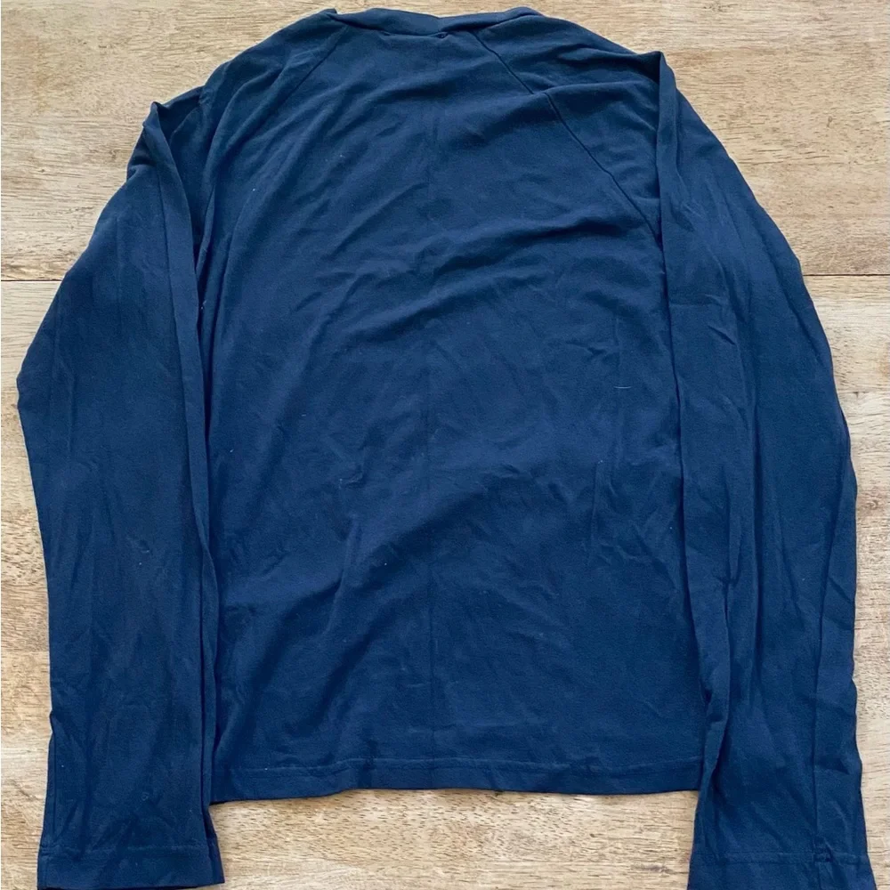 Abercrombie Kids Size Large Navy Long‎ Sleeve Cotton Logo Pullover Shirt